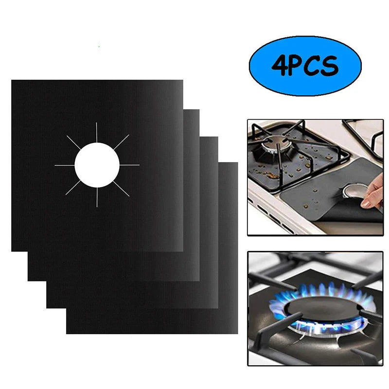 4 Pieces 27 Cm Gas Stove Surface Protection Pad Washable Oil And Dirt