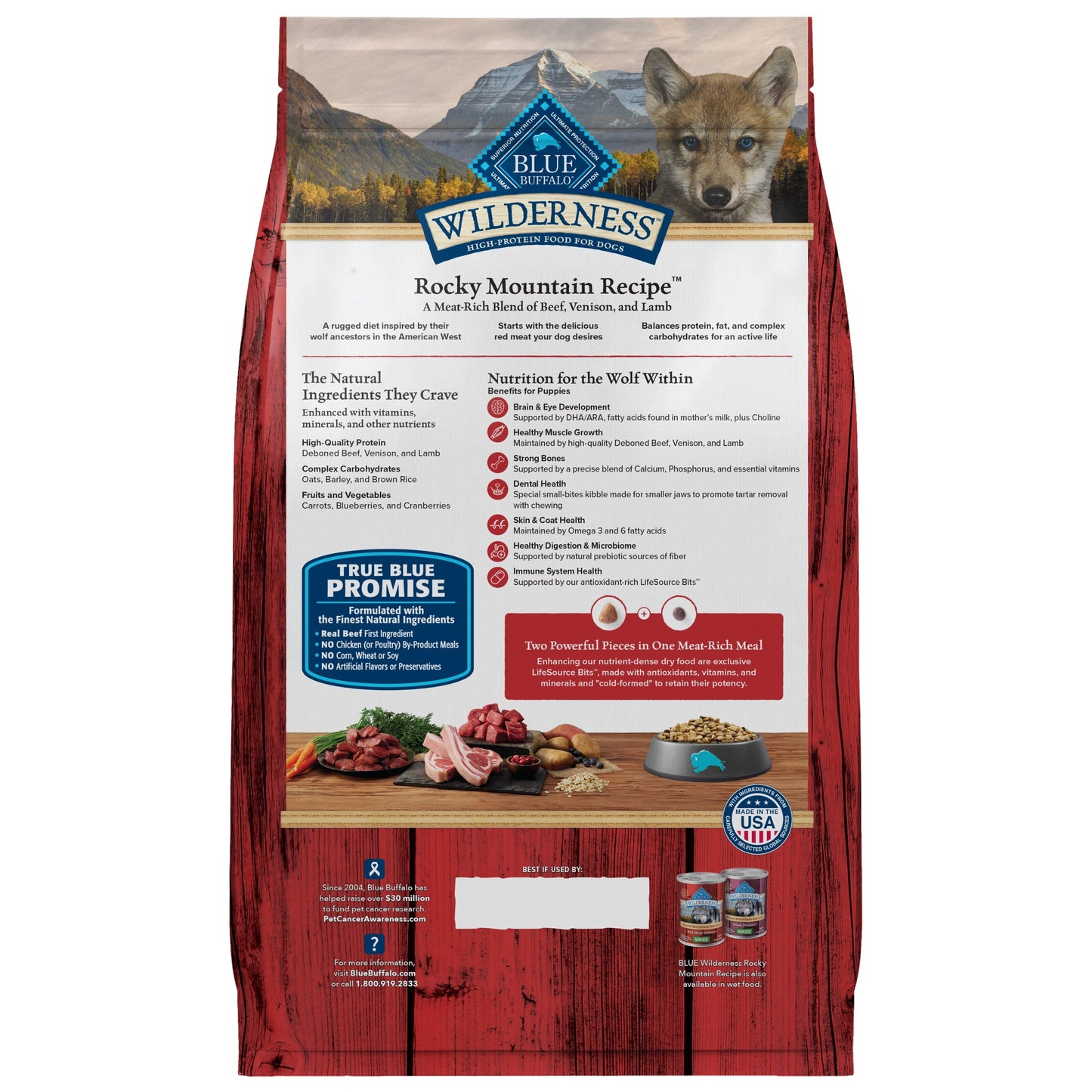 Blue Buffalo Wilderness Natural Dry Puppy Food, Red Meat & Whole Grains, 4.5-lb