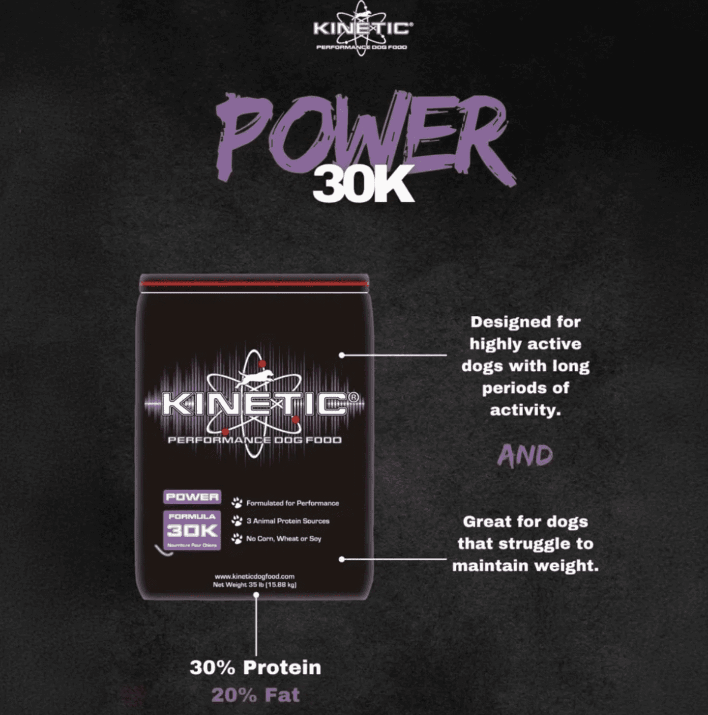 43901-Power 30K Kinetic Dog food 35 lb.