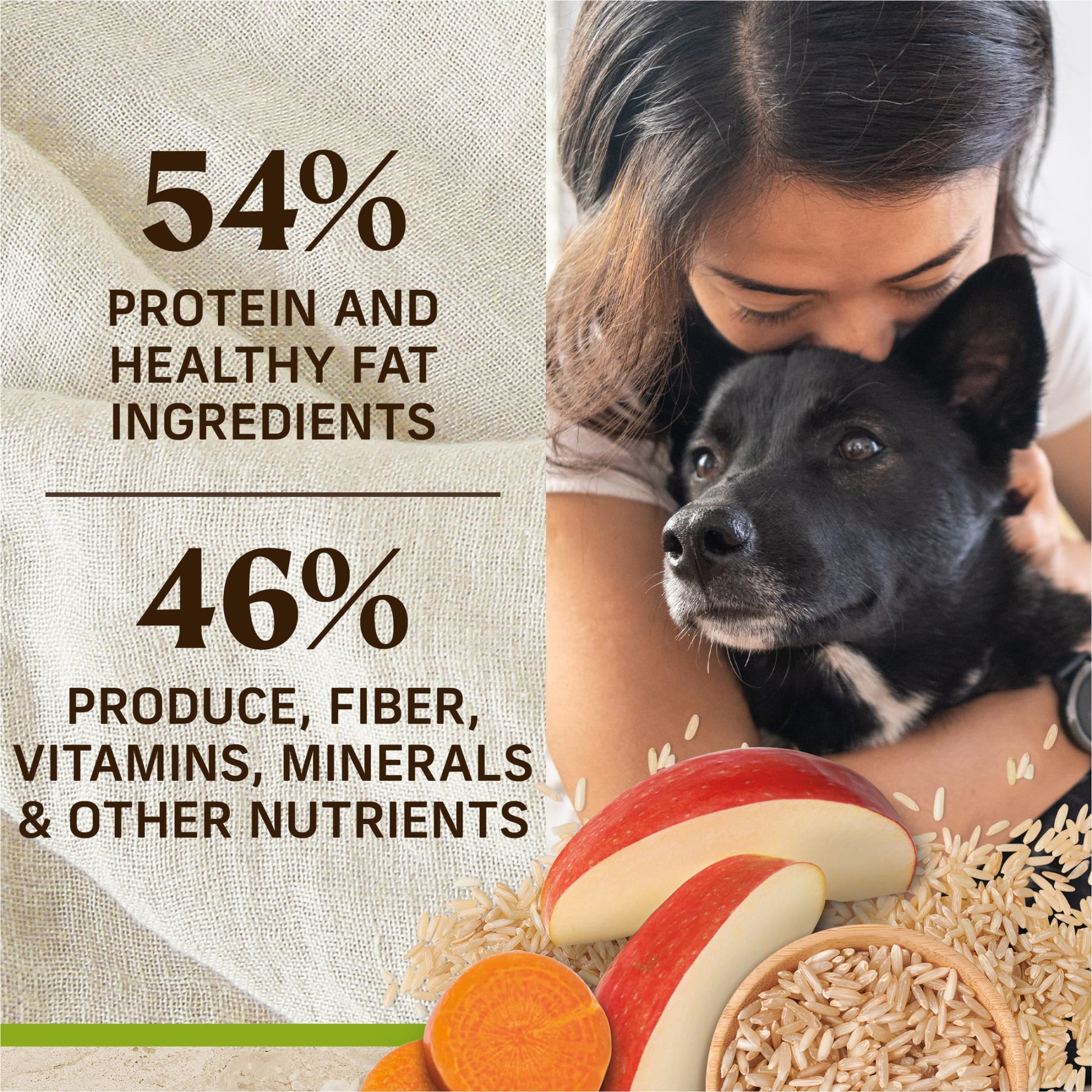 Merrick Real Lamb & Brown Rice Dry Dog Food, Whole Grain, 25 lb Bag