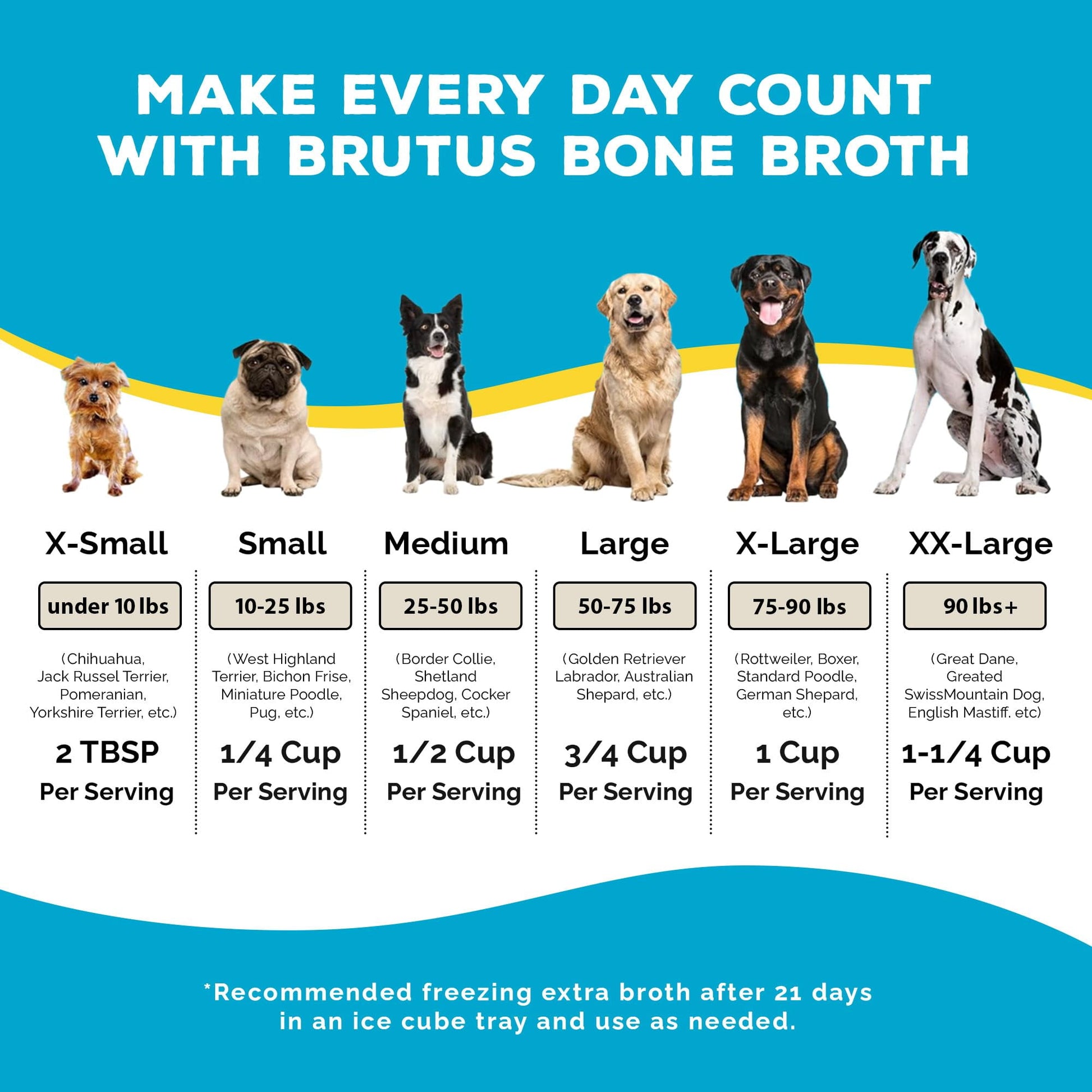 Brutus Broth Instant On The Go Powder for Dogs with Chondroitin Glucosamine & Turmeric - Pet Food Topper - Human Grade Dog Food Toppers for Dry Food & Picky Eaters - 5 Stick (Beef)