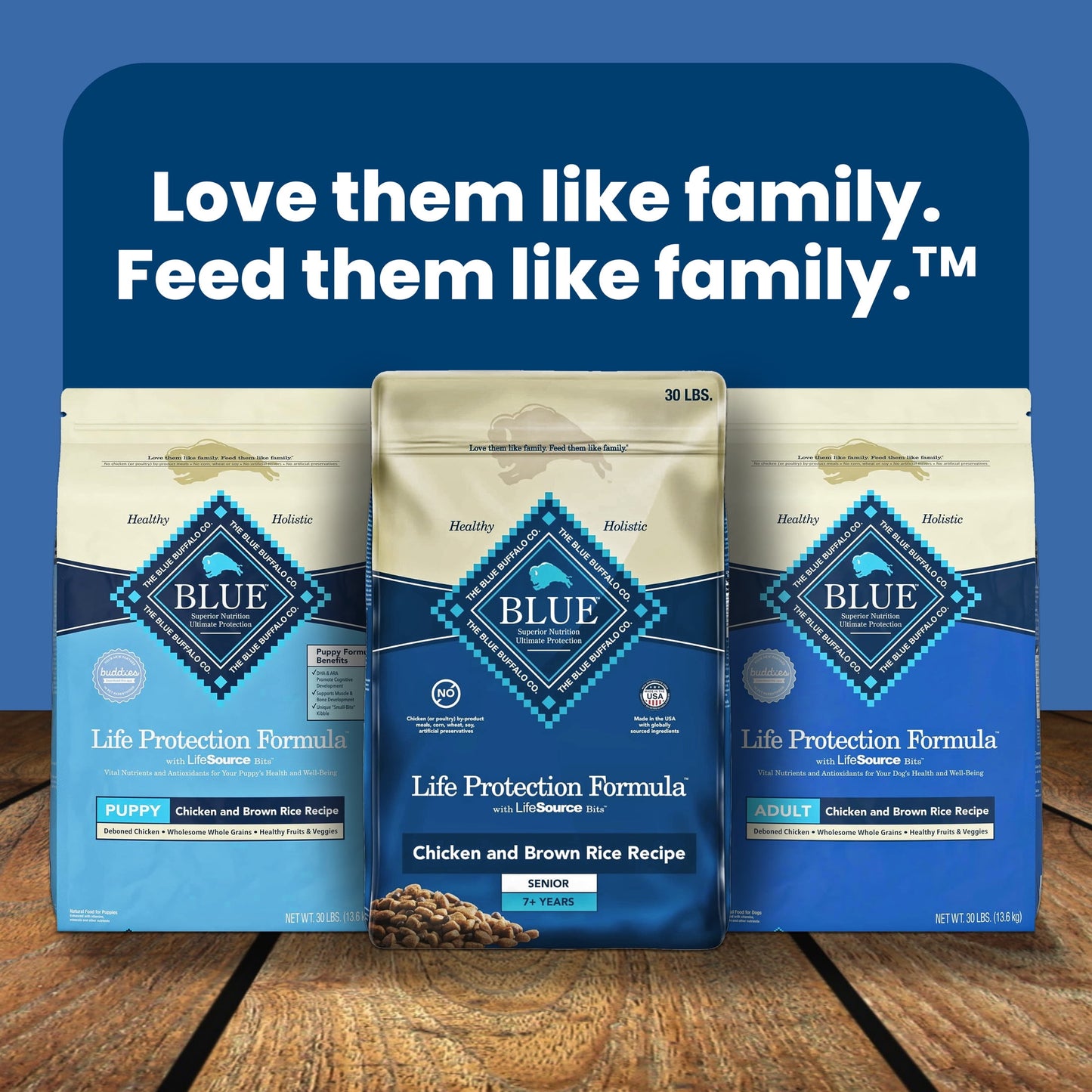 Blue Buffalo Life Protection Formula Large Breed Senior Dog Food, Chicken & Rice, 30 lbs.