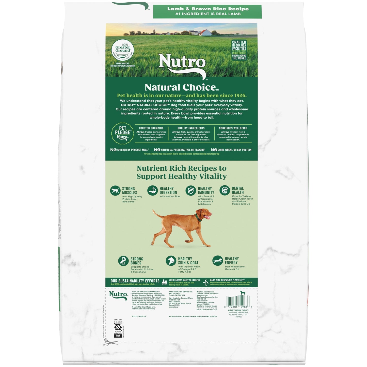 Nutro Natural Choice Adult Dry Dog Food, Lamb And Brown Rice Recipe, 12 Lbs.