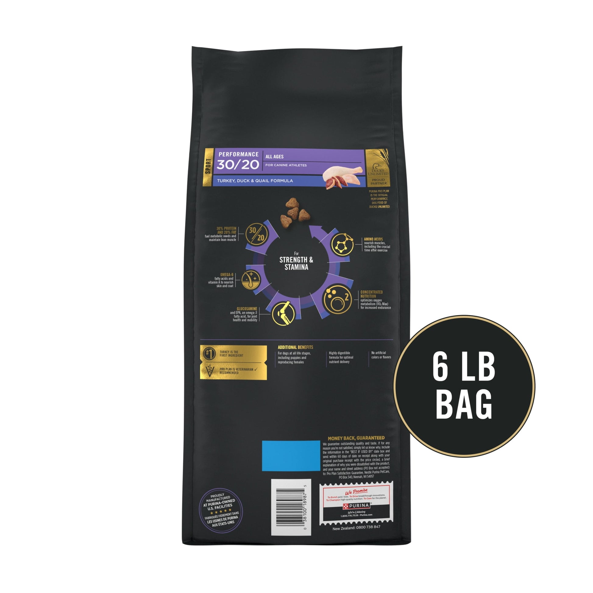 Purina Pro Plan Sport Performance 30/20 High Protein Dry Dog Food, Turkey, Duck, Quail Recipe