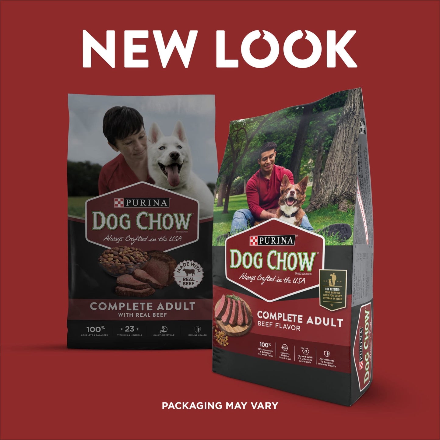 Purina Dog Chow Complete Adult Dry Dog Food Kibble Beef Flavor - 18.5 lb. Bag (Pack of 20)
