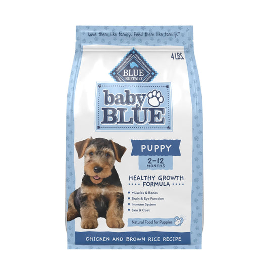 Blue Buffalo Baby BLUE Healthy Growth Puppy Dry Food, Chicken, 4-lb Bag