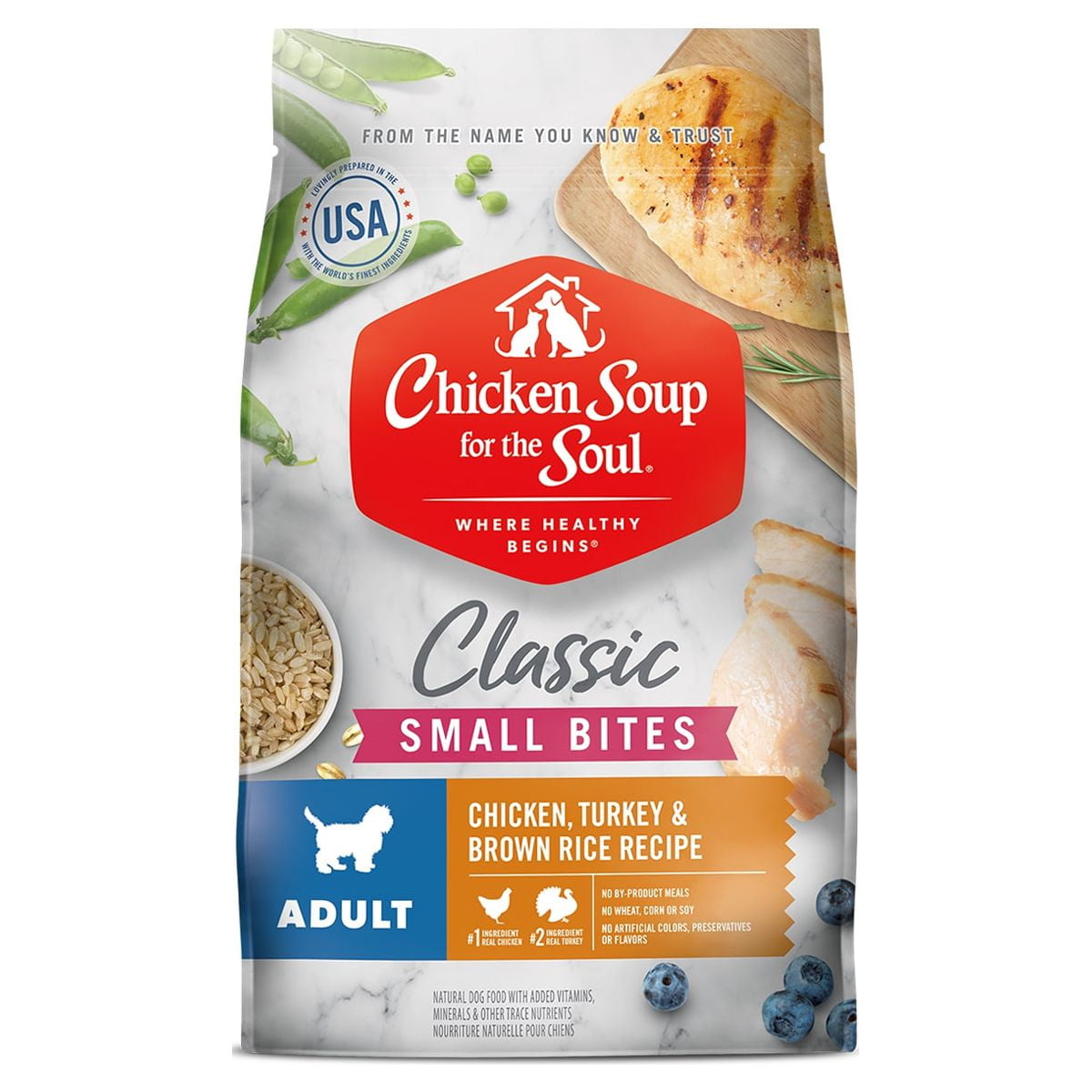 Chicken Soup for the Soul Small Bites Adult Dog Dry Food - Chicken, Turkey & Brown Rice, 28 lb. Bag