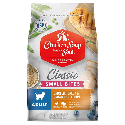 Chicken Soup for the Soul Small Bites Adult Dog Dry Food - Chicken, Turkey & Brown Rice, 28 lb. Bag