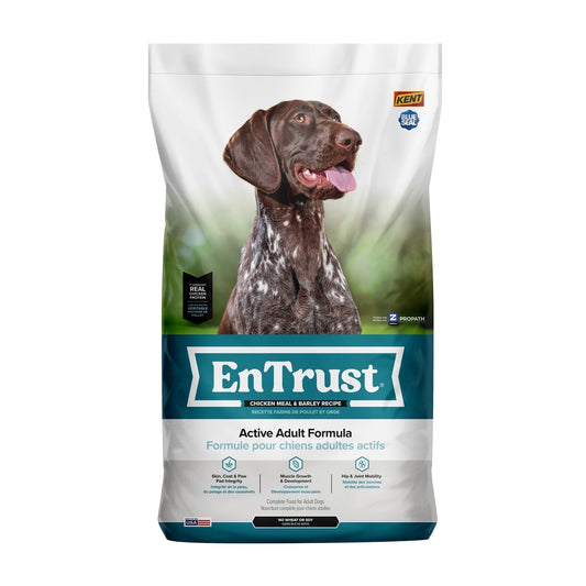 EnTrust Premium Active Adult Dog Food Chicken Meal Barley Recipe 35lbs