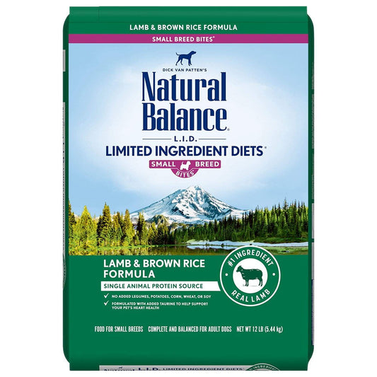 Natural Balance Pet Foods L.I.D. Small Breed Bites Dry Dog Food Lamb & Brown Rice 12 lb