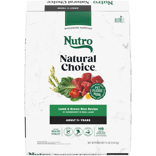 Nutro Natural Choice Adult Dry Dog Food, Lamb And Brown Rice Recipe, 12 Lbs.