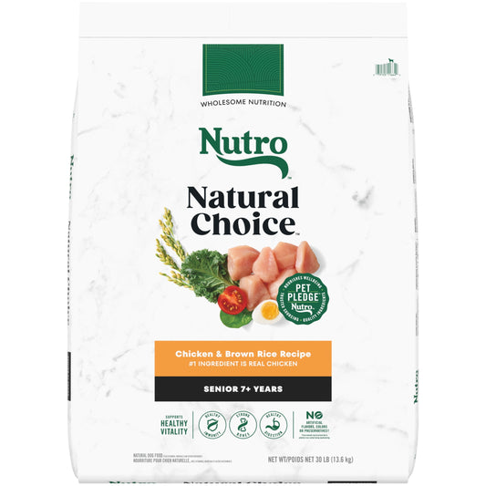 Nutro Natural Choice Senior Dry Dog Food, Chicken and Brown Rice Recipe, 30 lbs