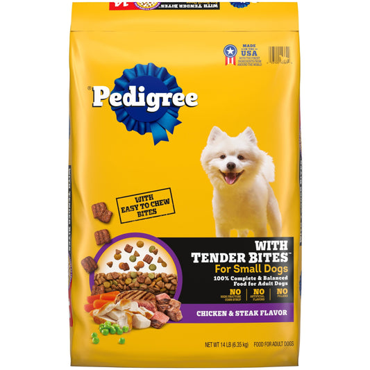 Pedigree With Tender Bites Chicken And Steak Dry Dog Food, 14 Lb Bag