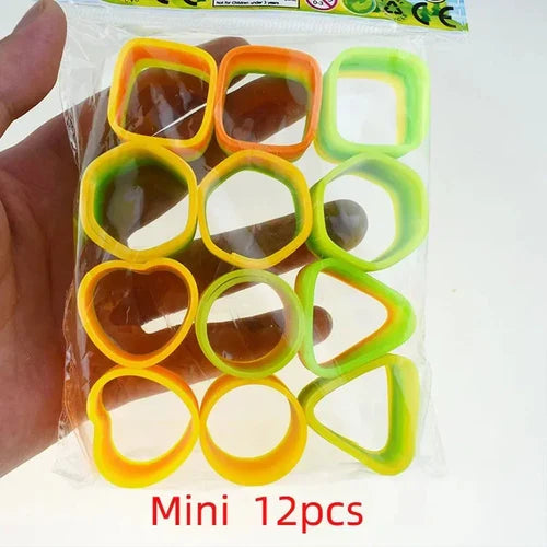 12/24pcs Rainbow Magic Springs Circle Toys Gradient Color Fingertip