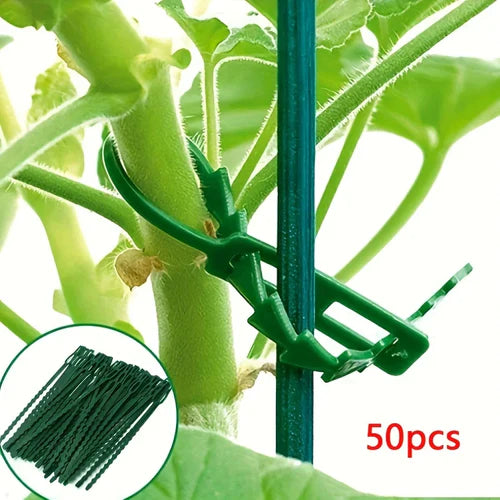 50pcs Adjustable Plastic Plant Cable Ties Reusable Cable Ties for