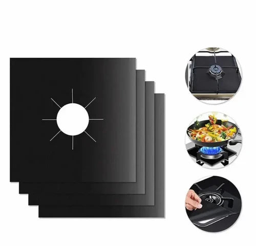 4 Piece Gas Stove Protector Cooker Lid Liner Cleaning Pad For Kitchen