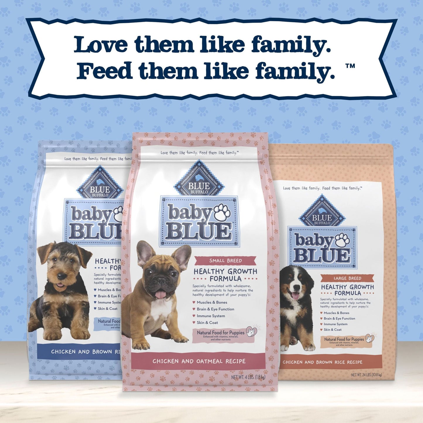 Blue Buffalo Baby BLUE Healthy Growth Puppy Dry Food, Chicken, 4-lb Bag