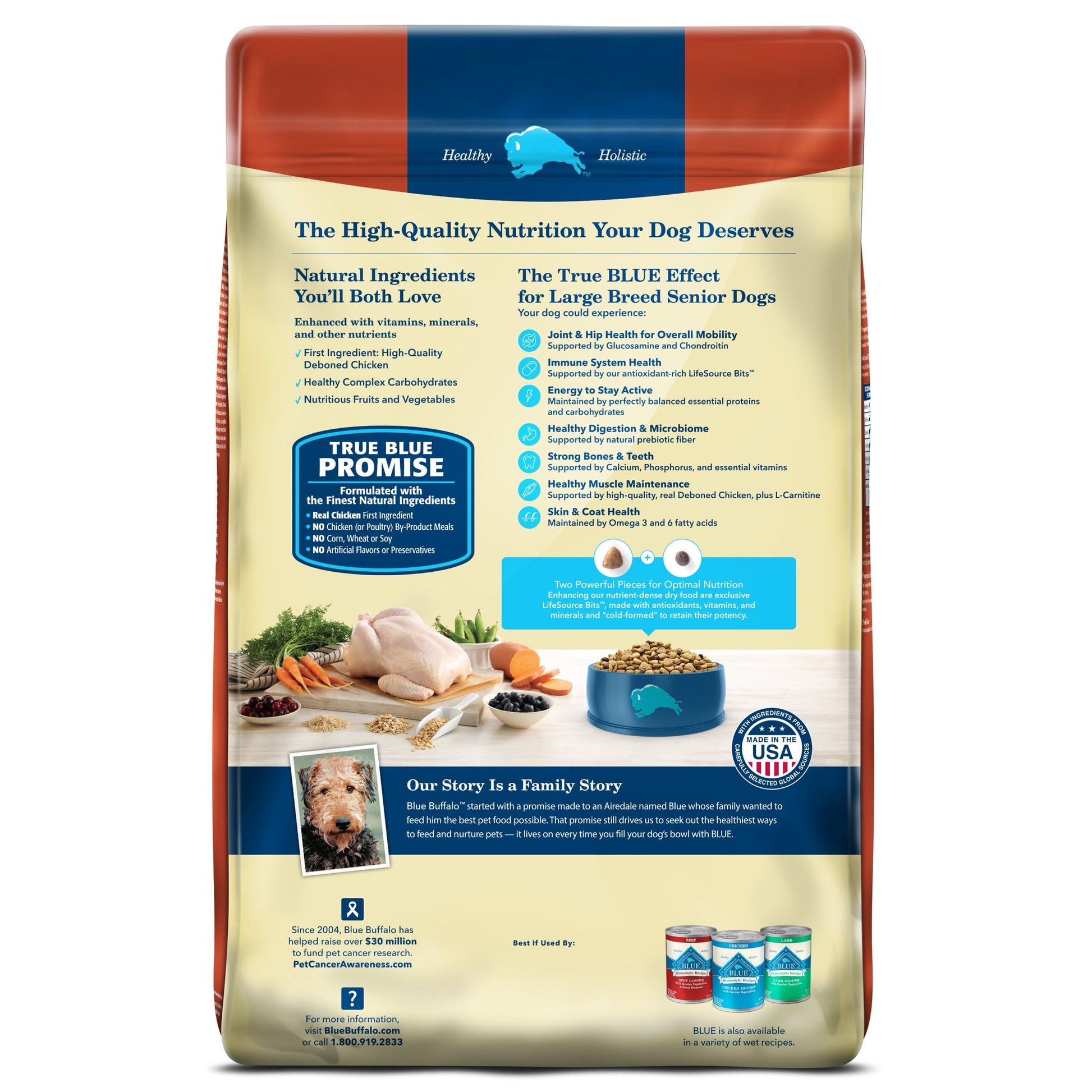 Blue Buffalo Life Protection Formula Large Breed Senior Dog Food, Chicken & Rice, 30 lbs.