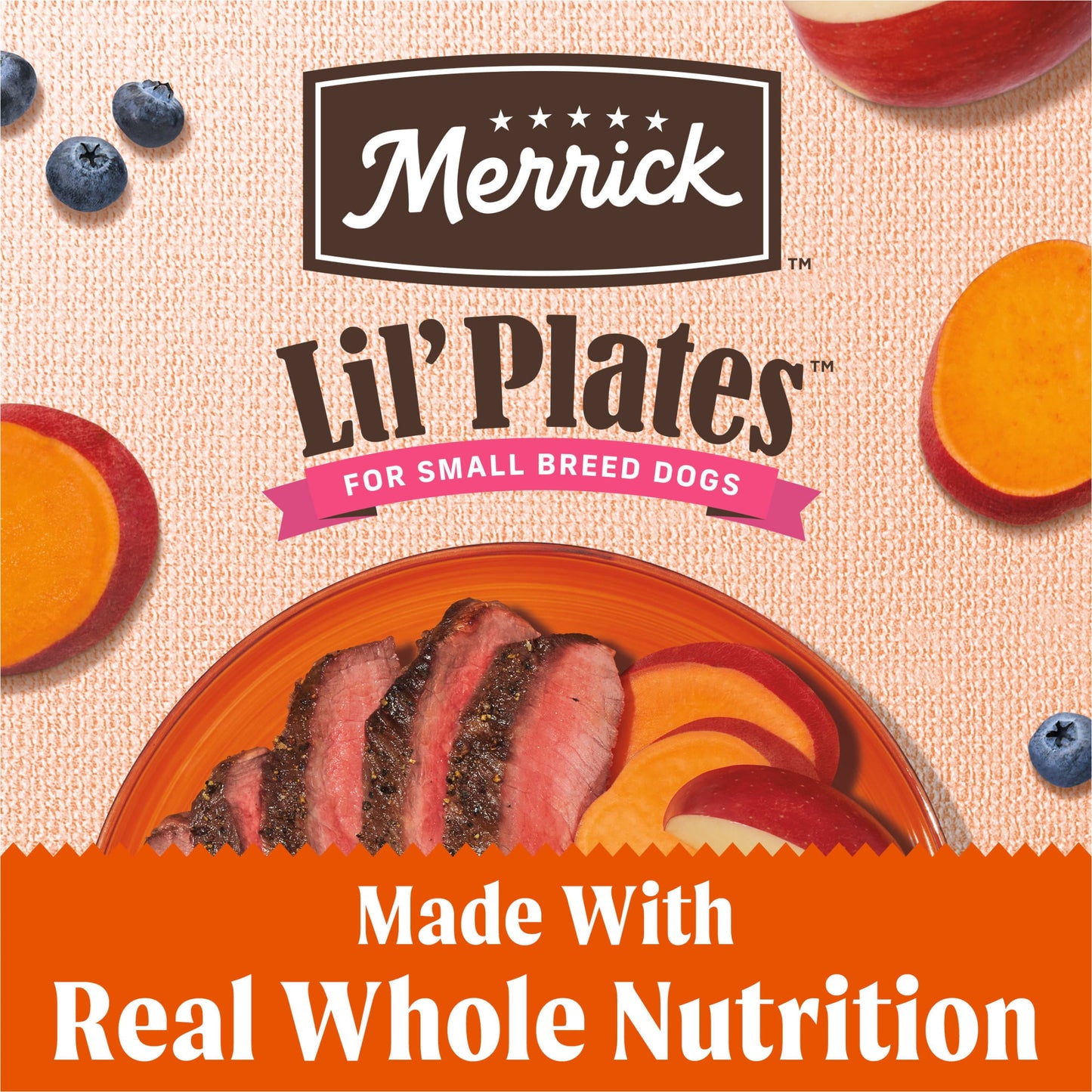 Merrick Lil’ Plates Premium Grain Free Dry Dog Food For Small Dogs, Real Beef And Sweet Potato Kibble, 20.0 lb. Bag