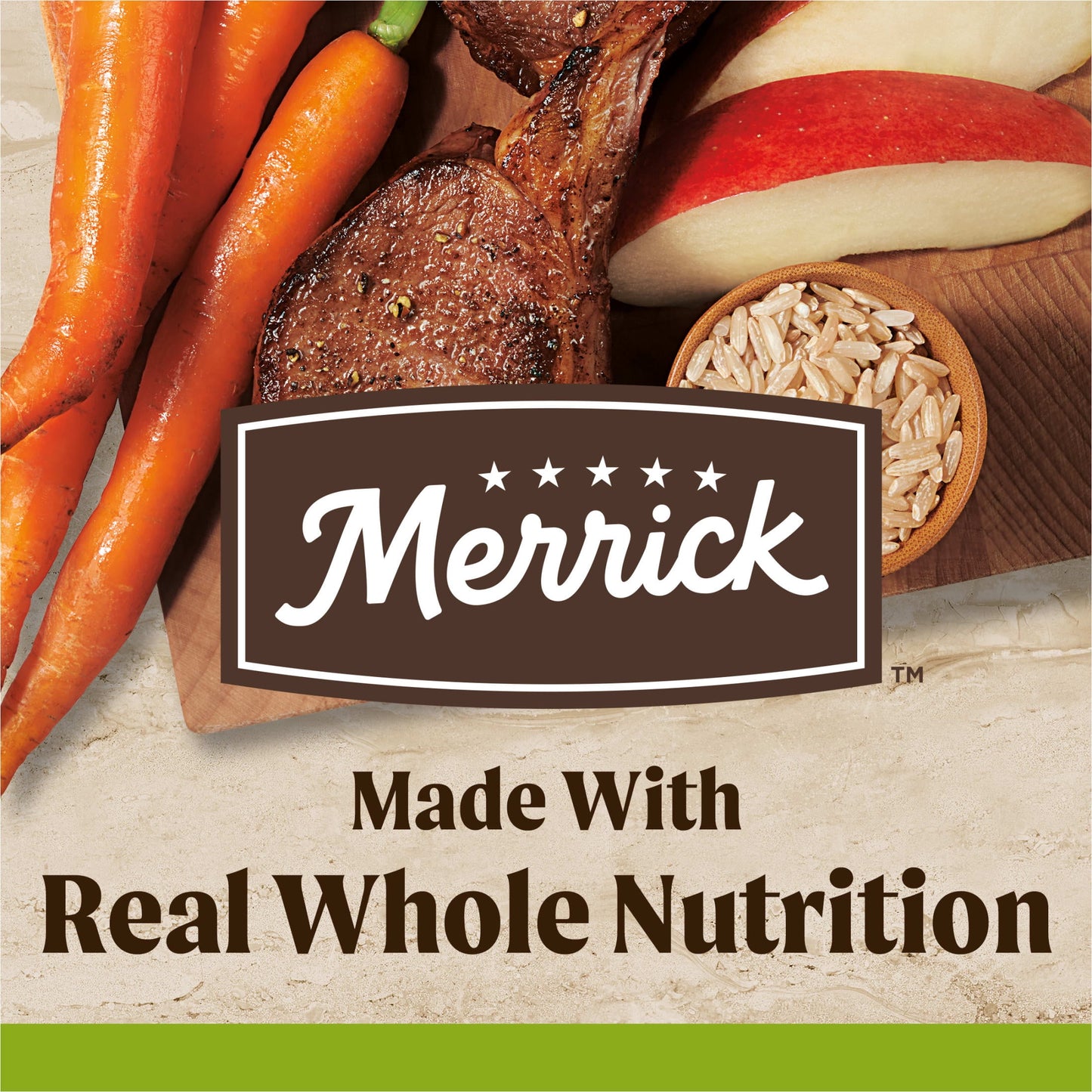 Merrick Real Lamb & Brown Rice Dry Dog Food, Whole Grain, 25 lb Bag
