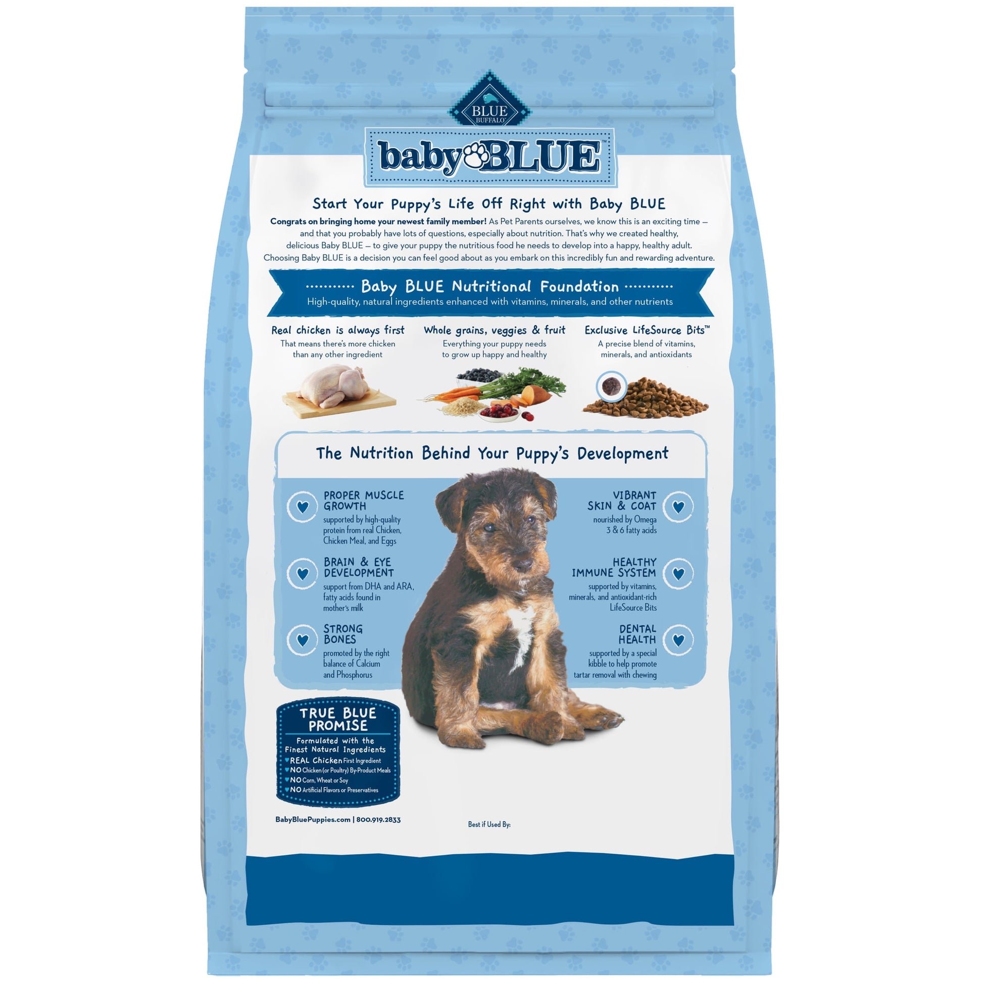 Blue Buffalo Baby BLUE Healthy Growth Puppy Dry Food, Chicken, 4-lb Bag