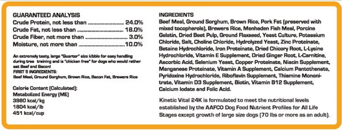 43903-Vital 24K Kinetic Dog food 35 lb.