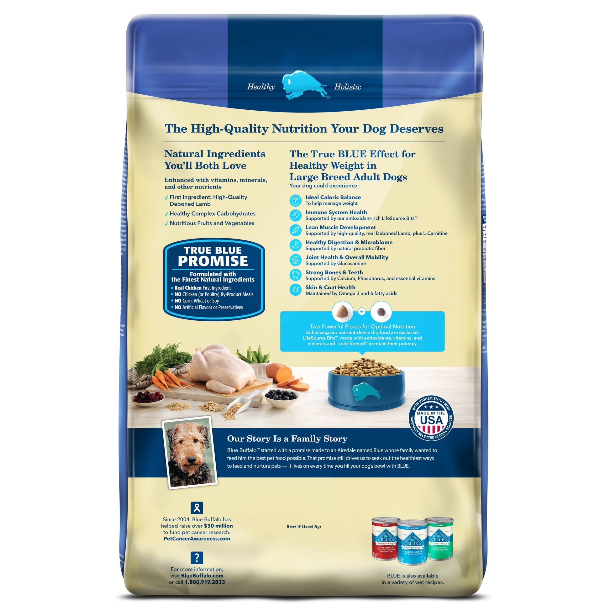 Blue Buffalo Life Protection Formula Weight Control Large Breed Dog Food, Chicken, 34lbs.