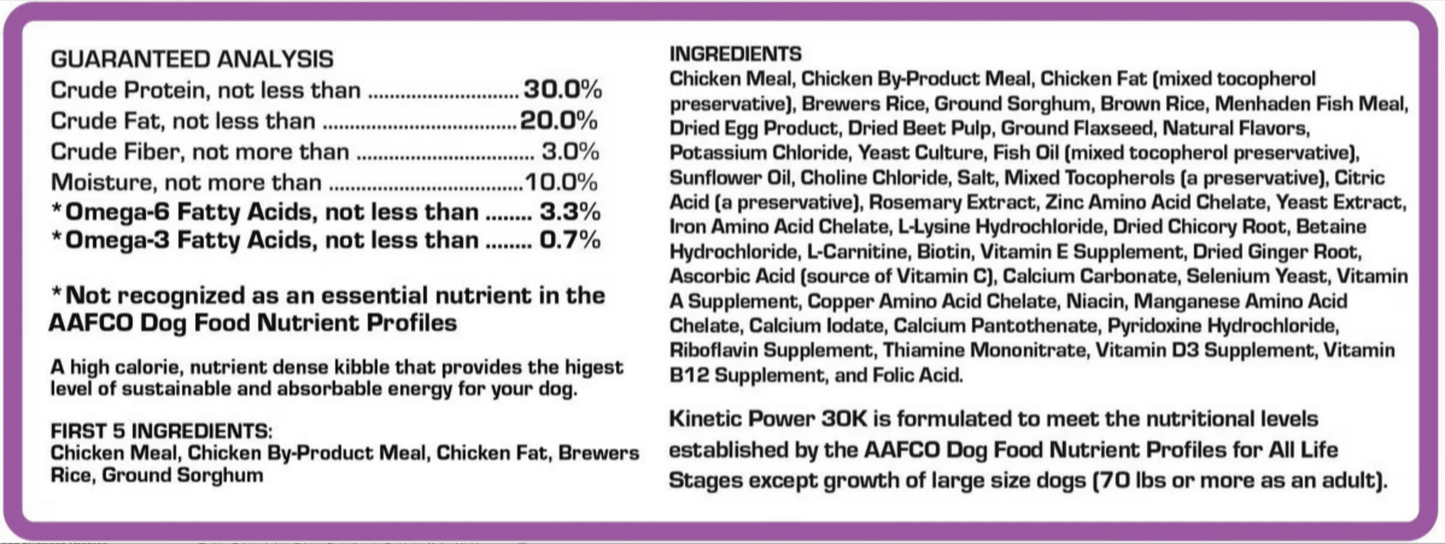 43901-Power 30K Kinetic Dog food 35 lb.