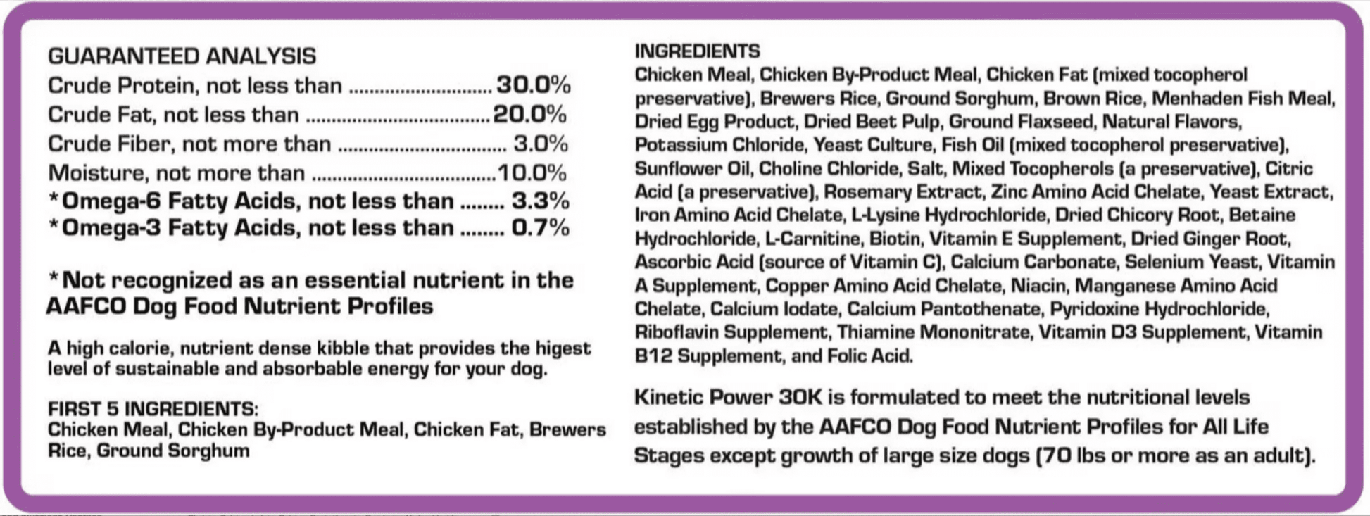 43901-Power 30K Kinetic Dog food 35 lb.