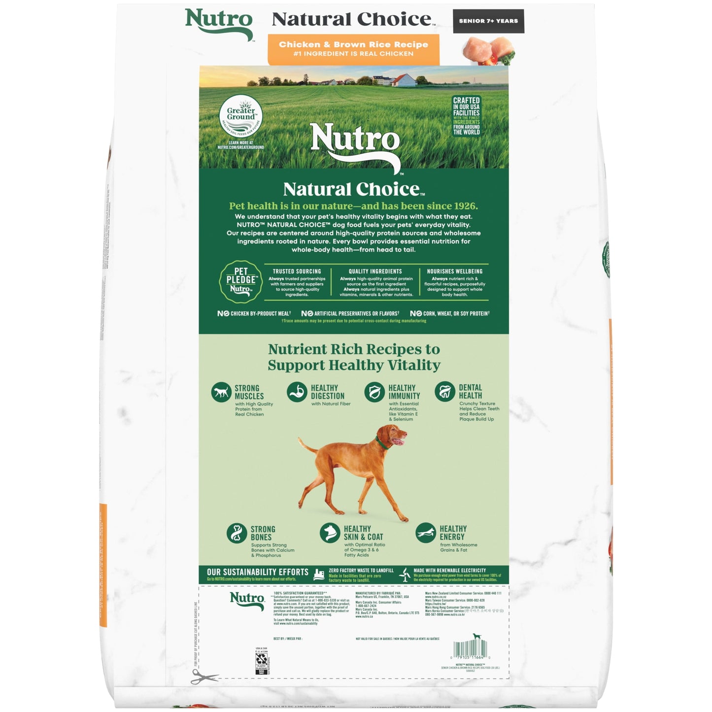 Nutro Natural Choice Senior Dry Dog Food, Chicken and Brown Rice Recipe, 30 lbs